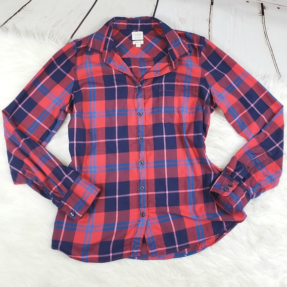 J. Crew Tops - J. Crew perfect fit flannel nautical button down